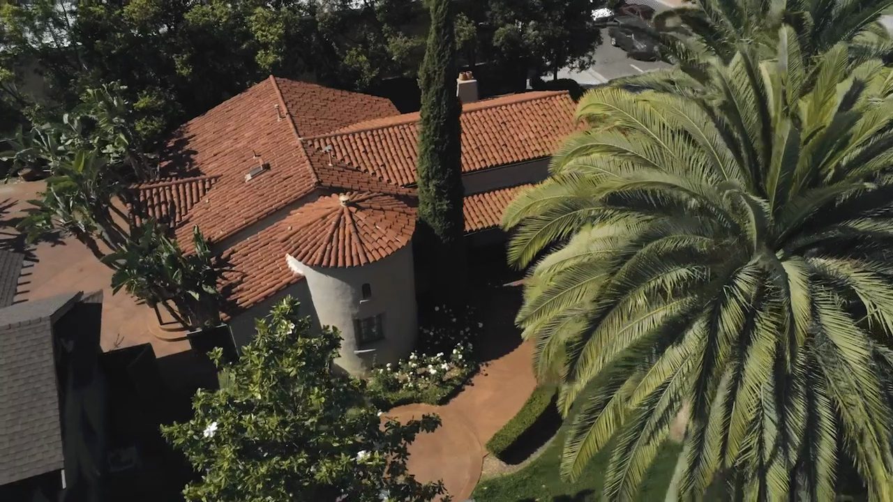 Aerial view of the Neoderma Advanced Skin Care building on Lincoln Avenue in Anaheim